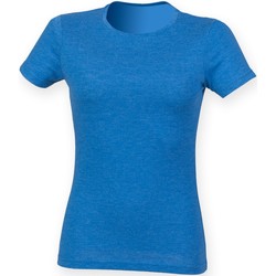 textil Dame T-shirts m. korte ærmer Skinni Fit SK161 Blue Triblend