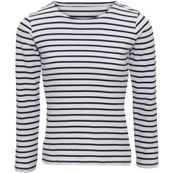 textil Dame Langærmede T-shirts Asquith & Fox AQ071 White/Navy