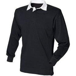 textil Herre Polo-t-shirts m. lange ærmer Front Row FR100 Black/White