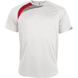 textil Herre T-shirts m. korte ærmer Kariban Proact PA436 White/ Red/ Storm Grey