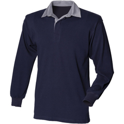 textil Herre Polo-t-shirts m. lange ærmer Front Row Rugby Navy/Slate collar
