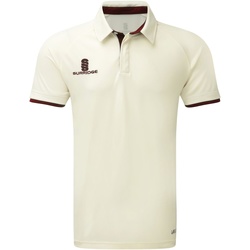 textil Dreng Polo-t-shirts m. korte ærmer Surridge SU13B White/Maroon Trim