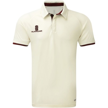 textil Herre Polo-t-shirts m. korte ærmer Surridge SU013 White/Maroon Trim