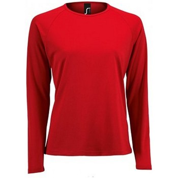 textil Dame Langærmede T-shirts Sols 2072 Rød