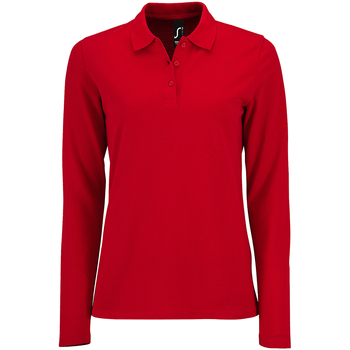 textil Dame Polo-t-shirts m. lange ærmer Sols 2083 Rød