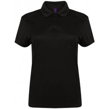 textil Dame Polo-t-shirts m. korte ærmer Henbury HB461 Sort