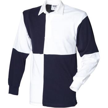 textil Herre Polo-t-shirts m. lange ærmer Front Row FR02M White/Navy (White collar)