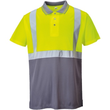 textil Herre Polo-t-shirts m. korte ærmer Portwest  Yellow/ Grey