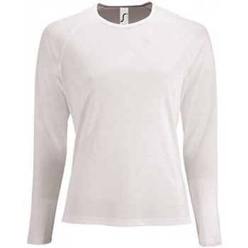 textil Dame Langærmede T-shirts Sols 2072 Hvid
