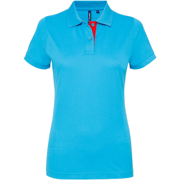 textil Dame Polo-t-shirts m. korte ærmer Asquith & Fox Contrast Rød