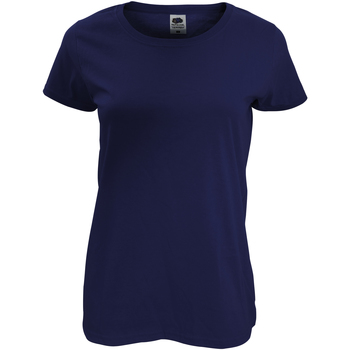 textil Dame T-shirts m. korte ærmer Fruit Of The Loom 61420 Blå
