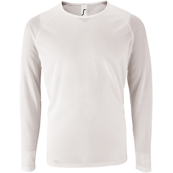 textil Herre Polo-t-shirts m. lange ærmer Sols 2071 Hvid