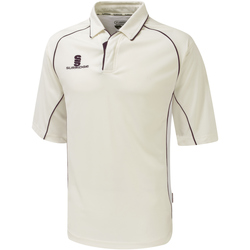 textil Herre Polo-t-shirts m. korte ærmer Surridge SU001 White/Maroon trim