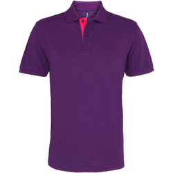 textil Herre Polo-t-shirts m. korte ærmer Asquith & Fox AQ012 Purple/ Pink