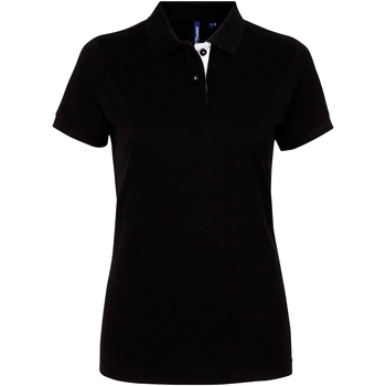 textil Dame Polo-t-shirts m. korte ærmer Asquith & Fox Contrast Sort