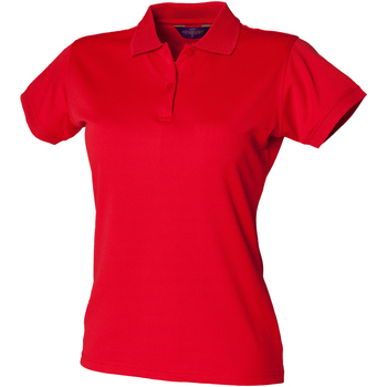 textil Dame Polo-t-shirts m. korte ærmer Henbury Coolplus Rød