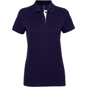 textil Dame Polo-t-shirts m. korte ærmer Asquith & Fox Contrast Navy/ White