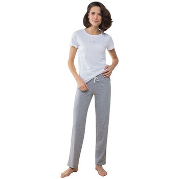 textil Dame Pyjamas / Natskjorte Towel City TC053 White/Heather Grey