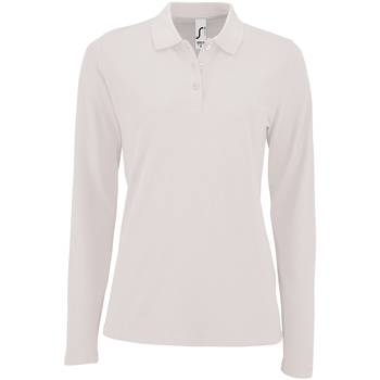 textil Dame Polo-t-shirts m. lange ærmer Sols 2083 Hvid