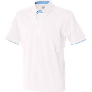 textil Herre Polo-t-shirts m. korte ærmer Front Row FR200 White/ Sky Blue