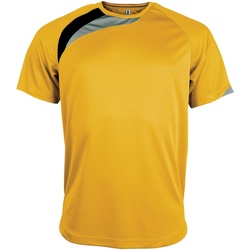 textil Herre T-shirts m. korte ærmer Kariban Proact PA436 Yellow/ Black/ Storm Grey