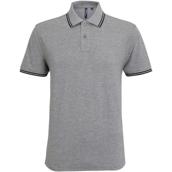 textil Herre Polo-t-shirts m. korte ærmer Asquith & Fox AQ011 Heather Grey/Black