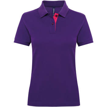 textil Dame Polo-t-shirts m. korte ærmer Asquith & Fox Contrast Violet