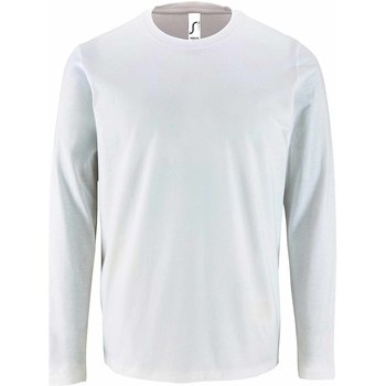 textil Herre Langærmede T-shirts Sols 2074 Hvid