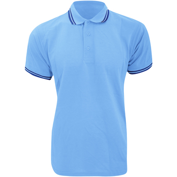 textil Herre Polo-t-shirts m. korte ærmer Kustom Kit KK409 Light Blue/Navy
