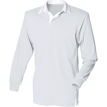 textil Herre Polo-t-shirts m. lange ærmer Front Row FR100 Heather Grey/ White