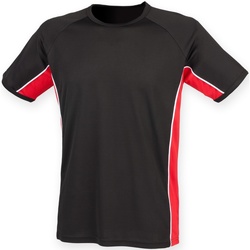 textil Herre T-shirts m. korte ærmer Finden & Hales LV240 Black/ Red/ White