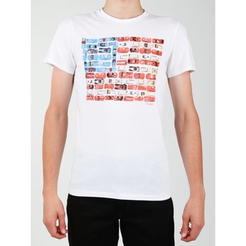 textil Herre T-shirts & poloer Wrangler S/S Modern Flag Tee W7A45FK12 Hvid