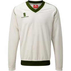 textil Herre Sweatshirts Surridge SU008 White/ Green trim