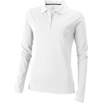 textil Dame Polo-t-shirts m. lange ærmer Elevate  Hvid