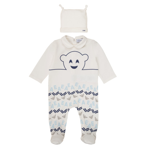 textil Dreng Pyjamas / Natskjorte Emporio Armani 6HHV08-4J3IZ-0101 Hvid / Blå