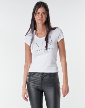 textil Dame T-shirts m. korte ærmer Armani Exchange 8NYT83 Hvid