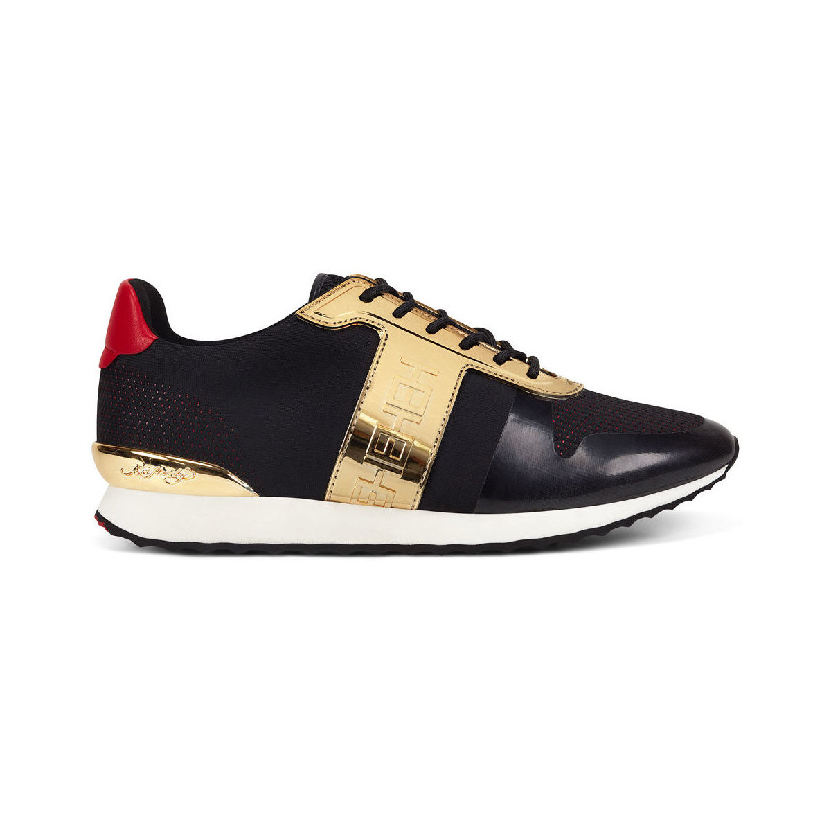 Sko Herre Sneakers Ed Hardy Mono runner-metallic black/gold Sort