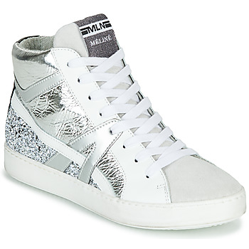 Sko Dame Høje sneakers Meline IN1363 Hvid / Sølv