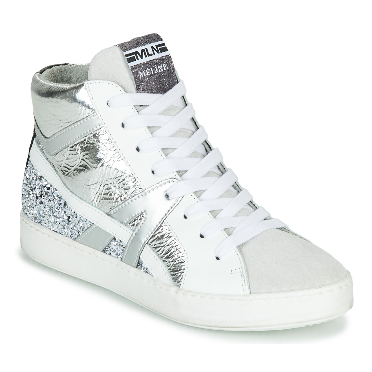 Sko Dame Høje sneakers Meline IN1363 Hvid / Sølv