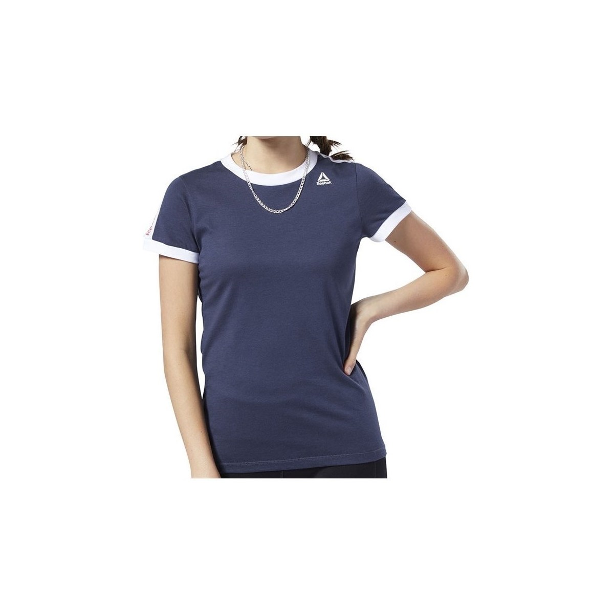 textil Dame T-shirts m. korte ærmer Reebok Sport Linear Logo Tee Marineblå