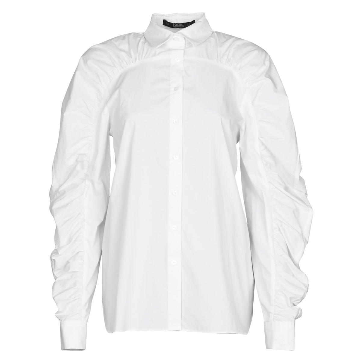 textil Dame Skjorter / Skjortebluser Karl Lagerfeld POPLIN BLOUSE W/ GATHERING Hvid
