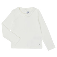 textil Pige Langærmede T-shirts Petit Bateau LOVING Hvid