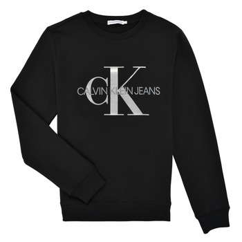 textil Børn Sweatshirts Calvin Klein Jeans MONOGRAM SWEAT Sort