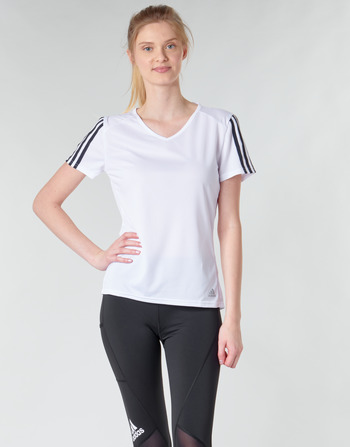 textil Dame T-shirts m. korte ærmer adidas Performance RUN IT TEE 3S W Hvid