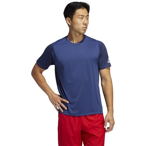 textil Herre T-shirts m. korte ærmer adidas Originals Training Blå, Hvid