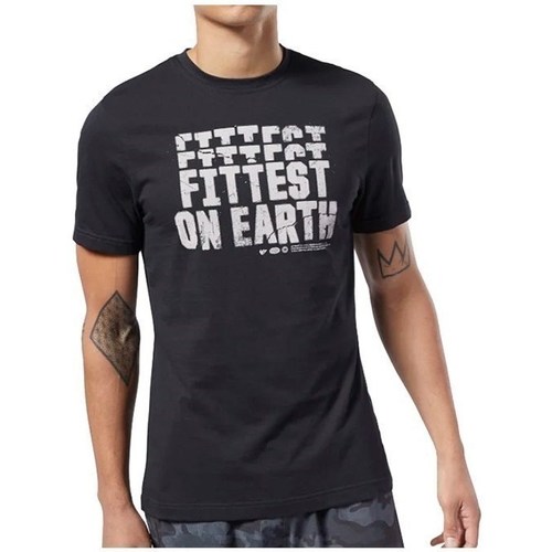 Fæstning Arbitrage mesh Reebok Sport Crossfit Fittest ON Earth Tee Sort - textil T-shirts m. korte  ærmer Herre 407,00 Kr