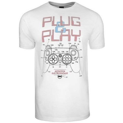 textil Herre T-shirts m. korte ærmer Monotox Plugplay Hvid