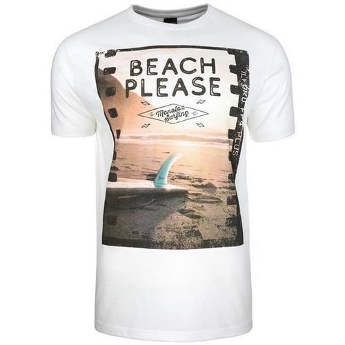 textil Herre T-shirts m. korte ærmer Monotox Beach Hvid, Orange
