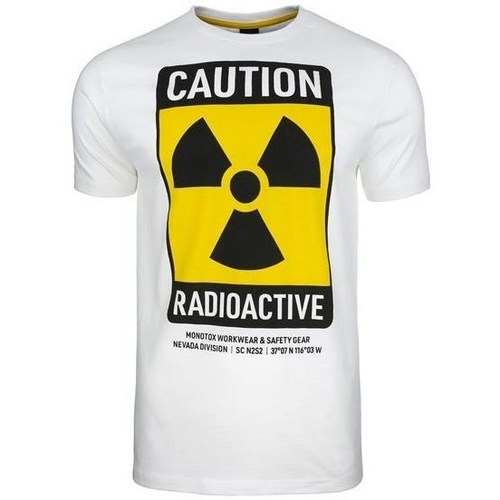 textil Herre T-shirts m. korte ærmer Monotox Radioactive Gul, Hvid