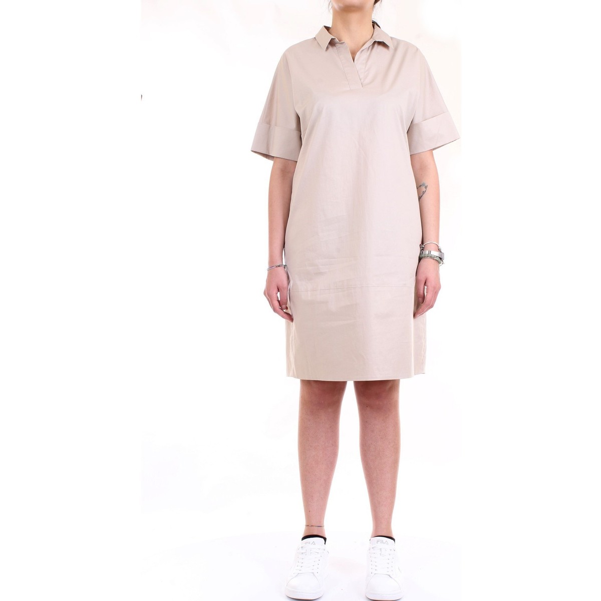 textil Dame Lange kjoler Cappellini M02859 Beige